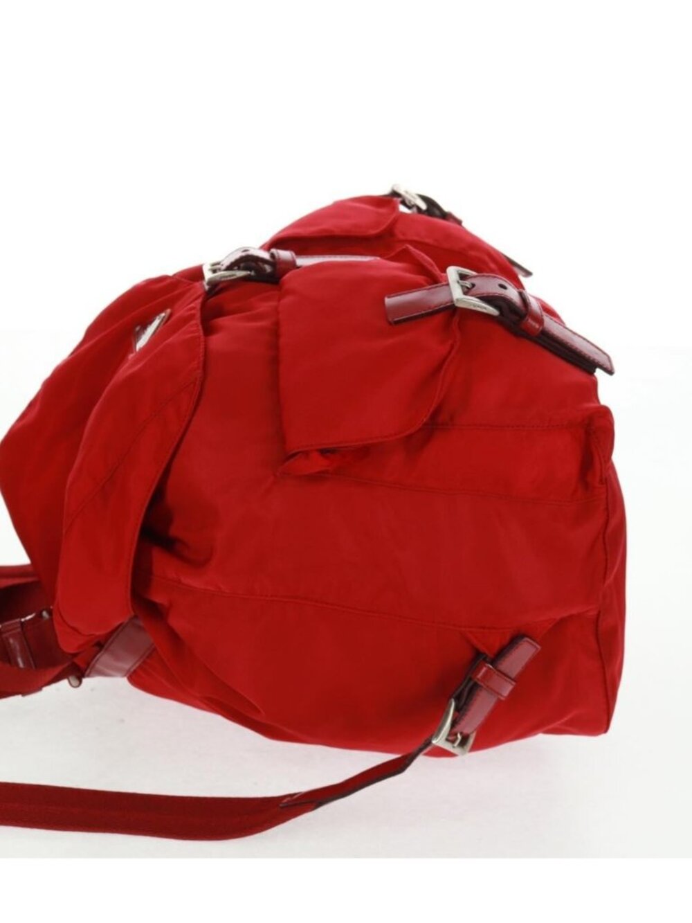 PRADA Backpack Nylon Red Silver - Picture 2 of 16